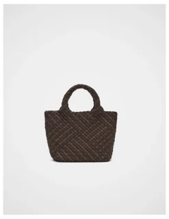 Seed Heritage Woven Textured Crossbody Bag in Coffee Bean