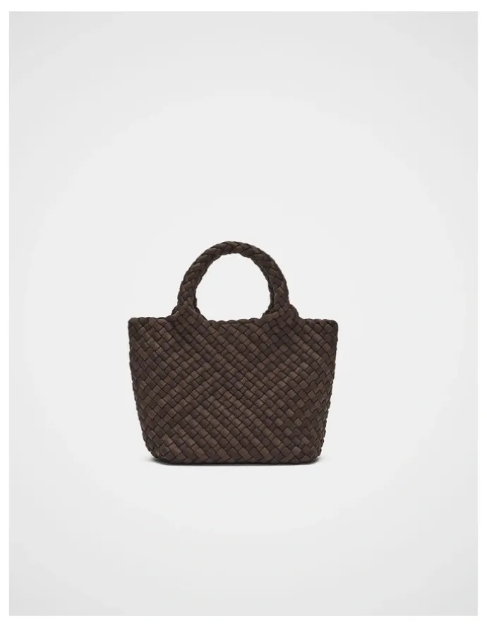 Seed Heritage Woven Textured Crossbody Bag in Coffee Bean