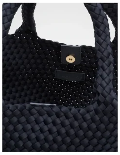 Seed Heritage Woven Textured East West Tote in Twilight Blue