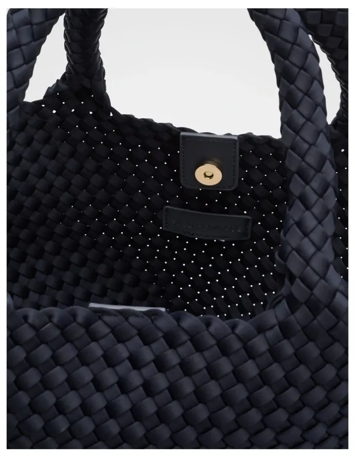 Seed Heritage Woven Textured East West Tote in Twilight Blue