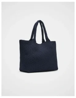 Seed Heritage Woven Textured East West Tote in Twilight Blue