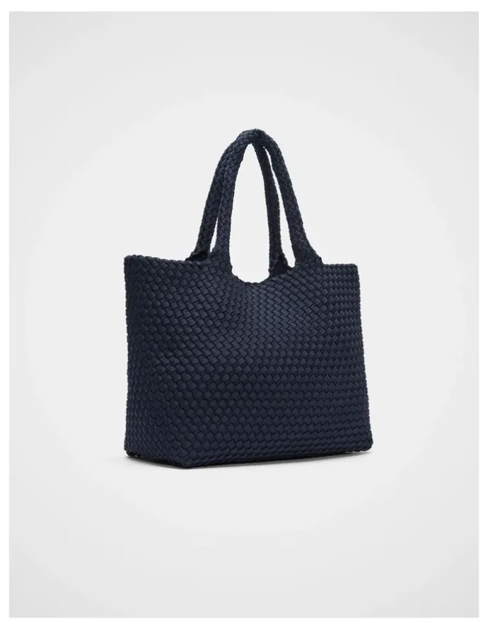 Seed Heritage Woven Textured East West Tote in Twilight Blue