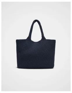 Seed Heritage Woven Textured East West Tote in Twilight Blue