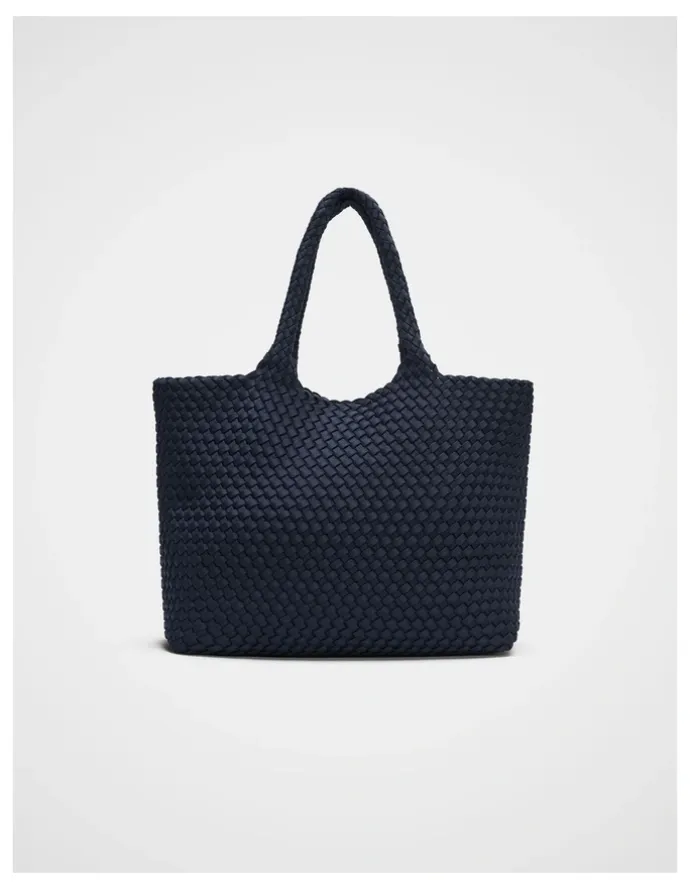 Seed Heritage Woven Textured East West Tote in Twilight Blue