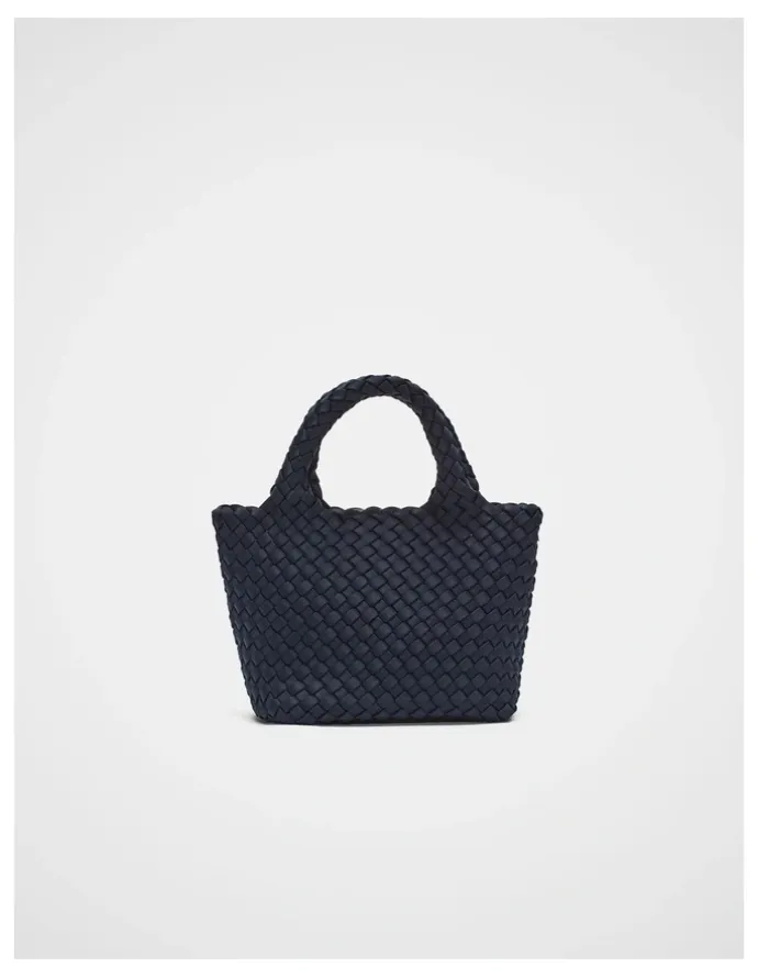 Seed Heritage Woven Textured Crossbody Bag in Twilight Blue