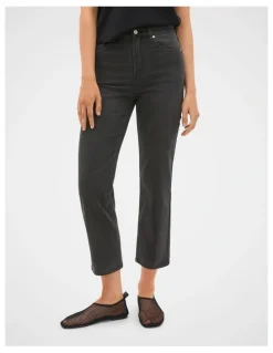 Seed Heritage Core Straight Leg Stretch Jeans in Washed Black