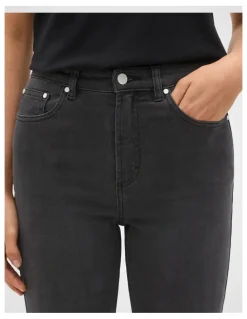 Seed Heritage Core Straight Leg Stretch Jeans in Washed Black