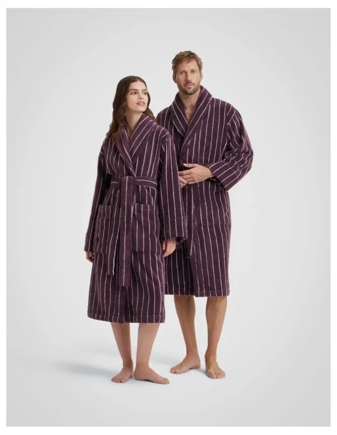 Sheridan Aven Stripe Robe in Clove