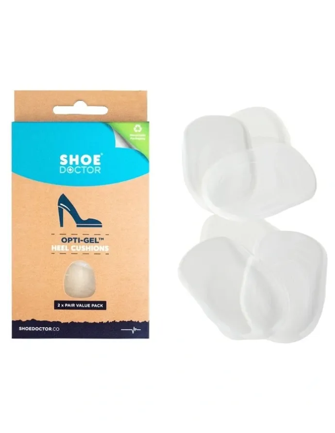 Shoe Doctor Opti-Gel Heel Cushions 2 Pair Pack in Clear