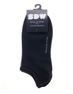 Simon De Winter 3 Pack Bamboo Low Cut Socks in Black