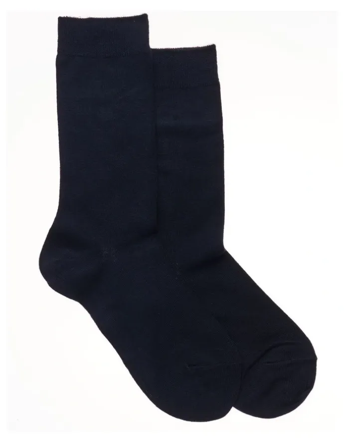 Simon De Winter 2 Pack Bamboo Comfort Crew Length Socks in Black