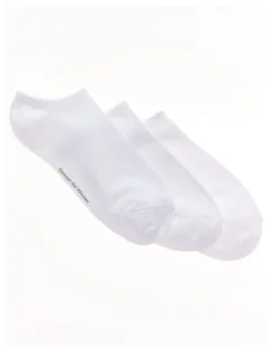 Simon De Winter 3 Pack Bamboo Low Cut Socks in White