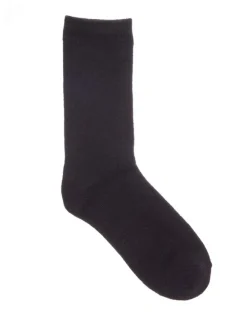 Simon De Winter 1 Pair Crew Length Socks Contain Wool in Black