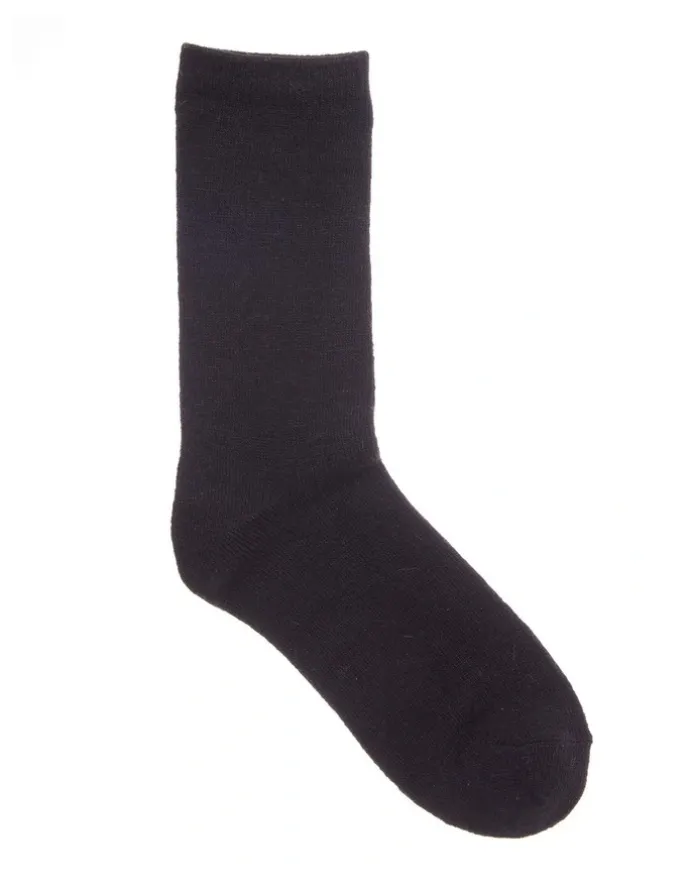 Simon De Winter 1 Pair Crew Length Socks Contain Wool in Black