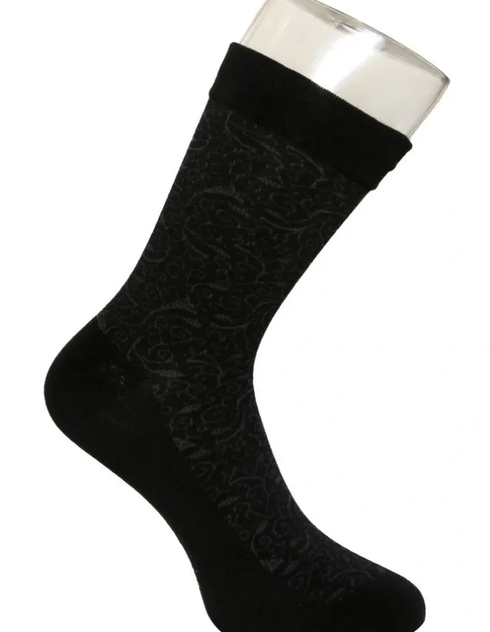 Simon De Winter Cotton Circulation Crew Socks 2 Pack in Black