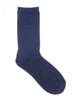 Simon De Winter Crew Length Contain Wool Socks 1 Pair in Blue