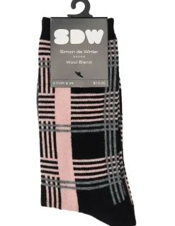 Simon De Winter Modern Wool Crew Socks 1 Pack in Black