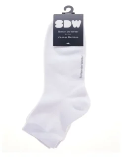Simon De Winter Plain Half Crew Socks 2 Pack in White