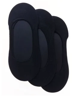 Simon De Winter Super Smooth No Show Sockette 3 Pack in Black