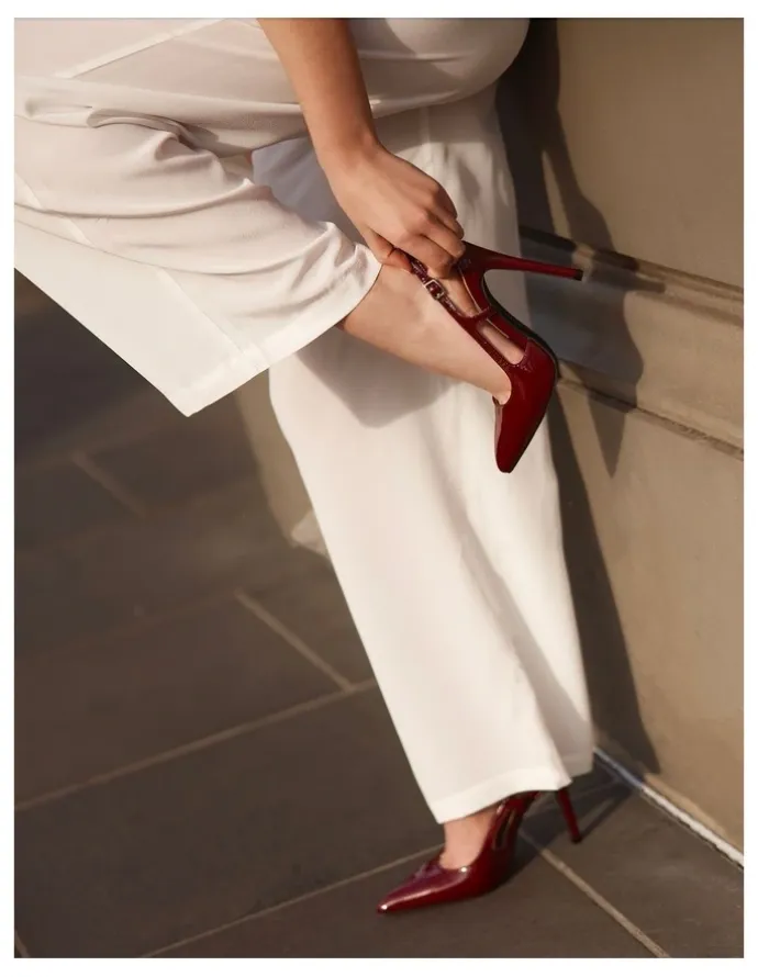 SIREN Cipriani Stiletto Pump in Wine Patent