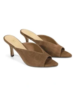 Siren Mabel Point Toe Mules - Toffee Brown Suede
