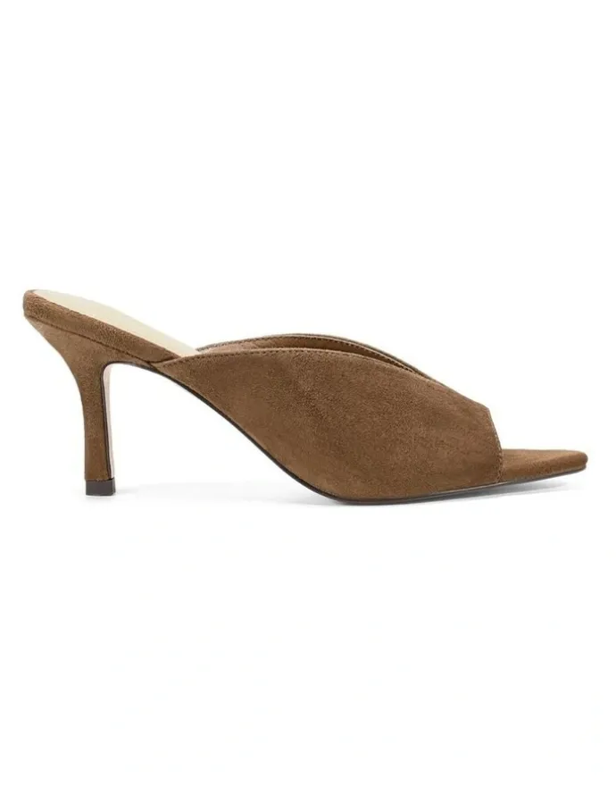 Siren Mabel Point Toe Mules - Toffee Brown Suede