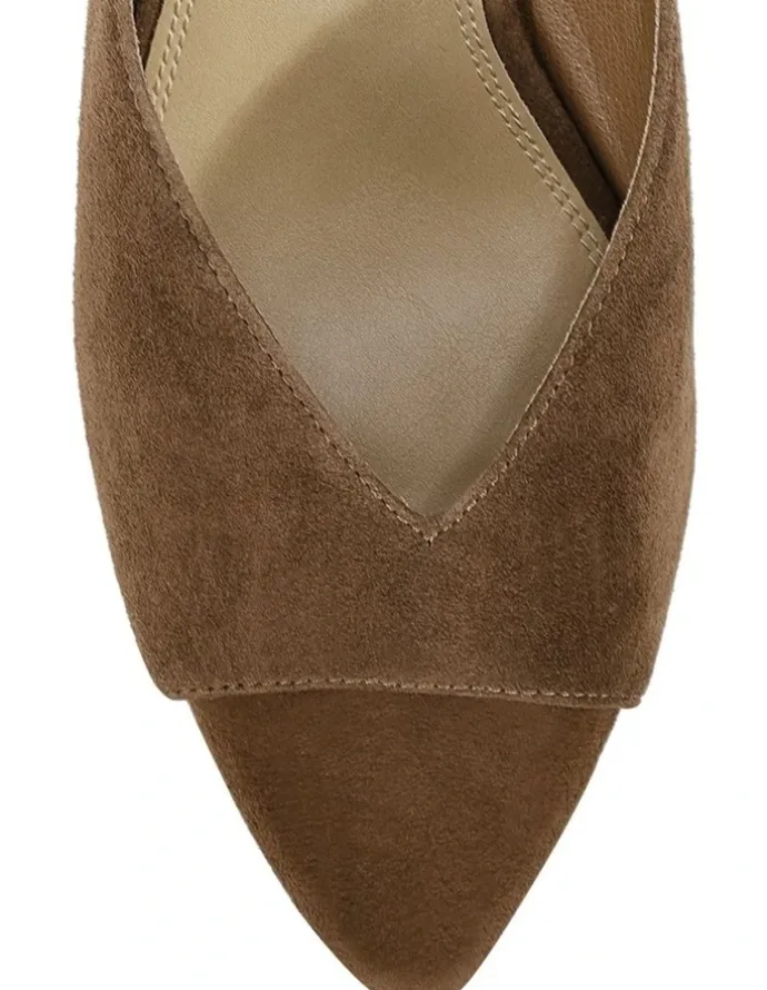 Siren Mabel Point Toe Mules - Toffee Brown Suede