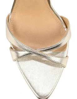 Siren Maggie Strappy Wedges - Gold Metallic Leather