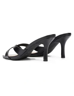 Siren Maple Point Toe Mules - Black Vintage Leather