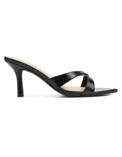 Siren Maple Point Toe Mules - Black Vintage Leather