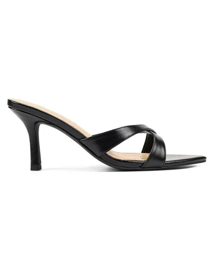 Siren Maple Point Toe Mules - Black Vintage Leather