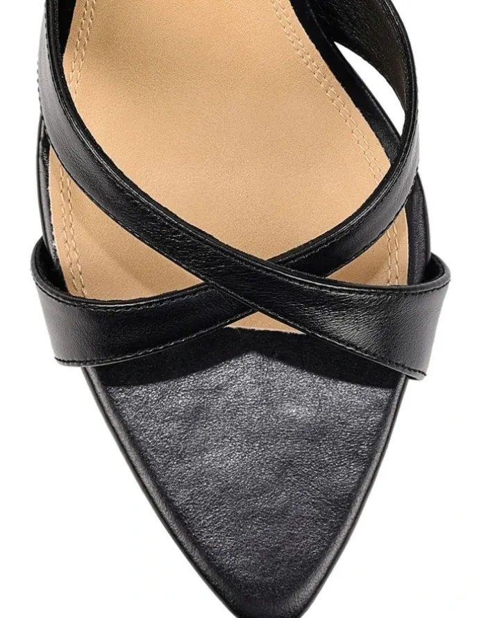 Siren Maple Point Toe Mules - Black Vintage Leather