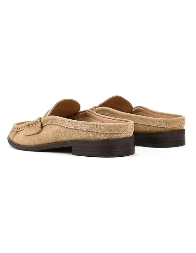 Siren Parker Loafer Mules - Taupe Suede
