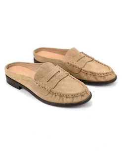 Siren Parker Loafer Mules - Taupe Suede