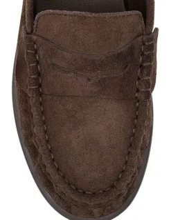 Siren Parker Loafer Mules - Chocolate Brown Suede