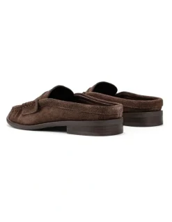 Siren Parker Loafer Mules - Chocolate Brown Suede