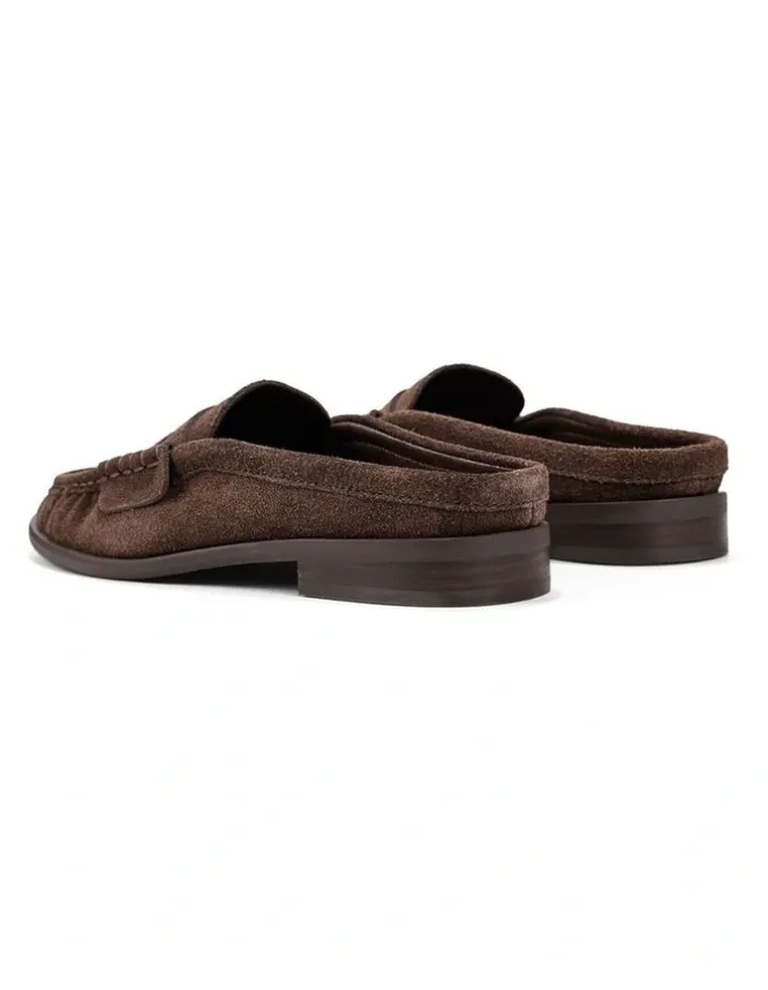 Siren Parker Loafer Mules - Chocolate Brown Suede
