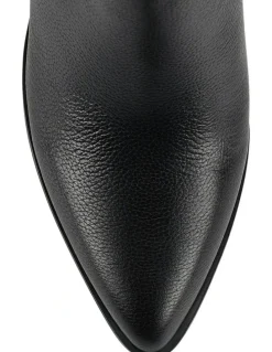 SIREN Ricci Ankle Boots in Black Pebble Leather