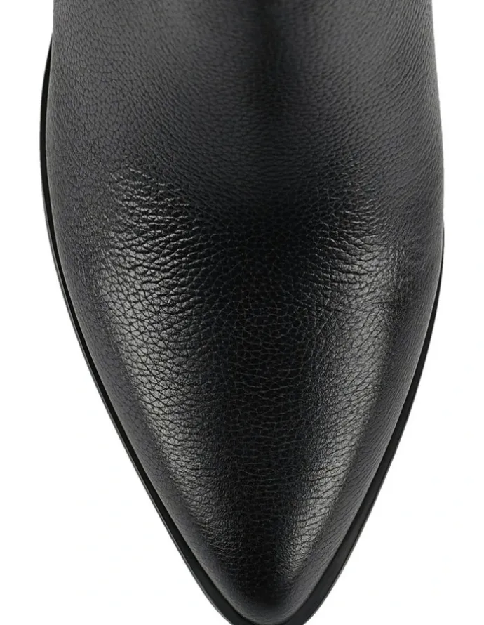 SIREN Ricci Ankle Boots in Black Pebble Leather
