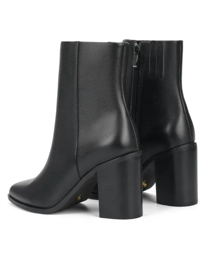 SIREN Ricci Ankle Boots in Black Pebble Leather
