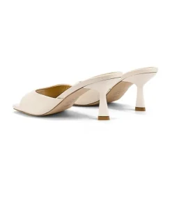 Siren Sadie Heeled Mules - Chalk White Leather