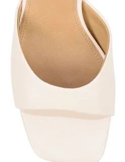 Siren Sadie Heeled Mules - Chalk White Leather
