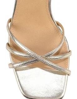 Siren Saxon Strappy Heels - Gold Metallic Leather