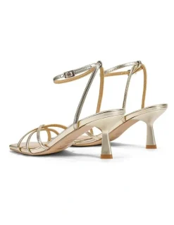Siren Saxon Strappy Heels - Gold Metallic Leather
