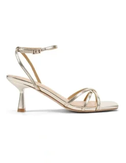 Siren Saxon Strappy Heels - Gold Metallic Leather