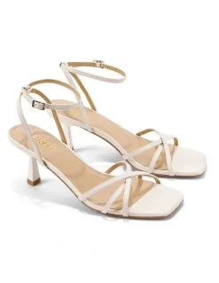 Siren Saxon Strappy Heels - Chalk White Leather