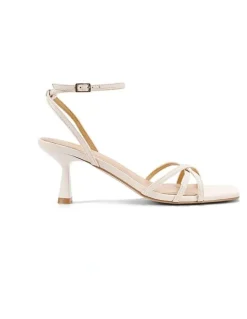 Siren Saxon Strappy Heels - Chalk White Leather