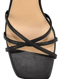 Siren Saxon Strappy Heels - Black Leather