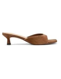 Siren Soleil Heeled Mules - Toffee Brown Suede