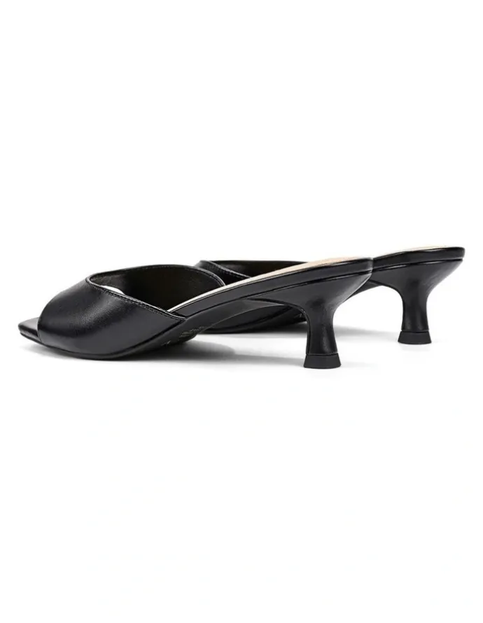 Siren Soleil Heeled Mules - Black Vintage Leather